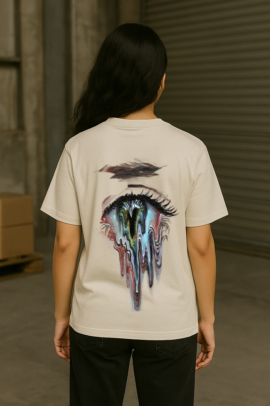 Tear Drop Streetwear Printed Drop shoulder Tee