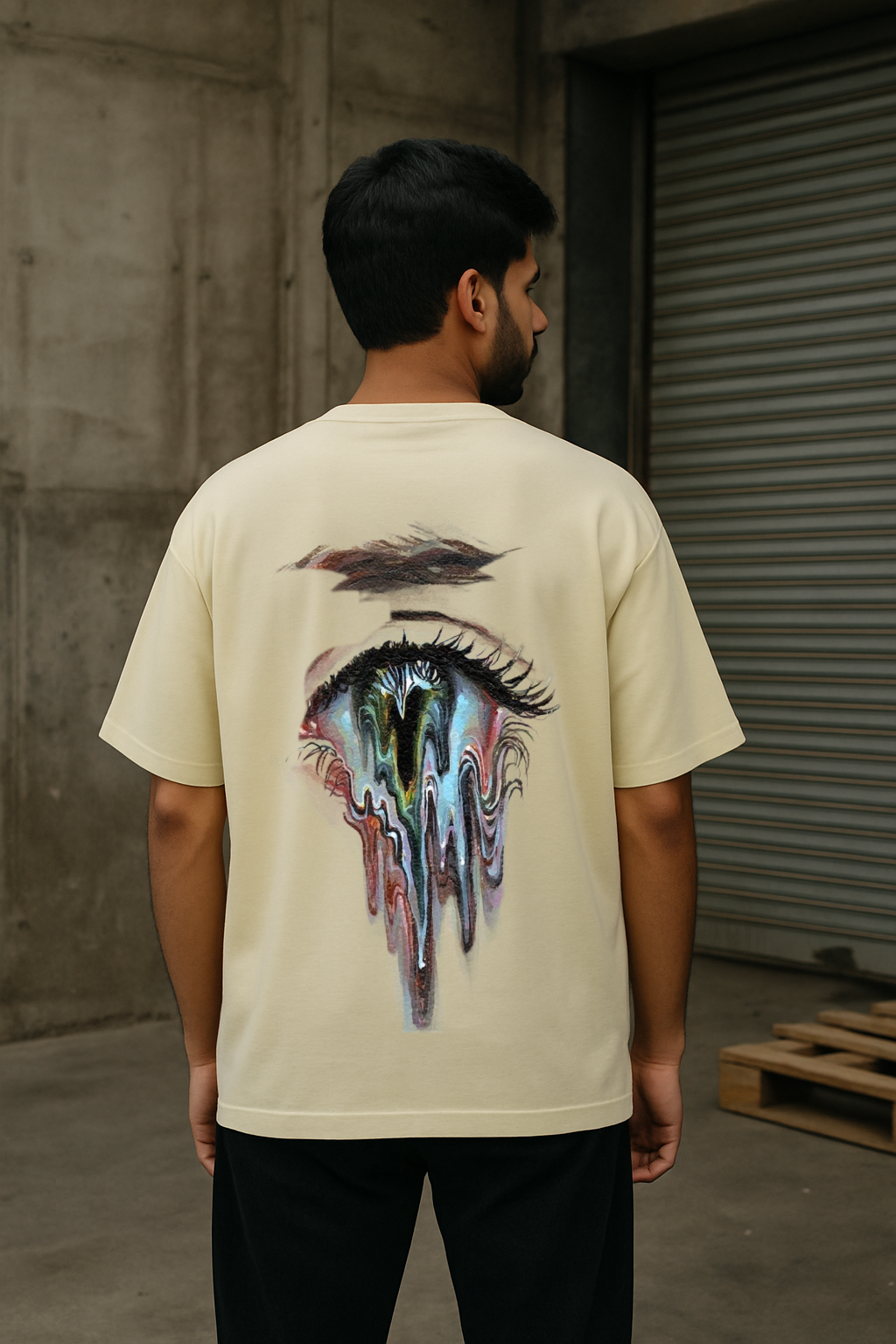 Tear Drop Streetwear Printed Drop shoulder Tee
