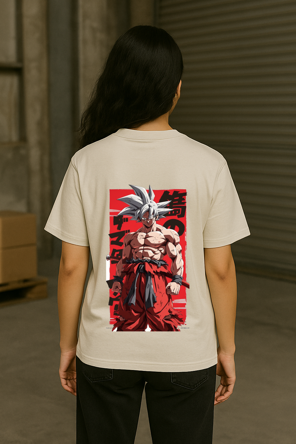 Goku Printed Dropshoulder Tee